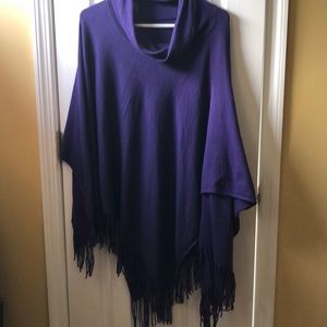Chico’s One Size Purple cowl neck cape